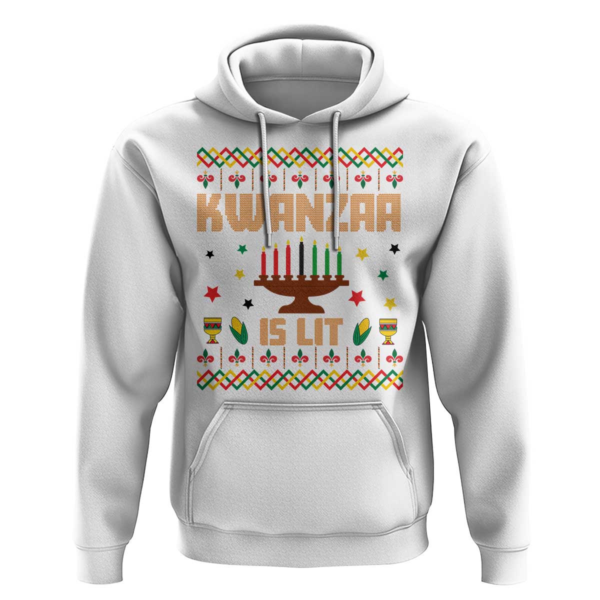 Funny Kwanzaa Is Lit Hoodie Ugly Sweater African Heritage Holiday Gift - Wonder Print Shop