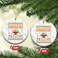 Funny Kwanzaa Is Lit Ceramic Ornament Ugly Sweater African Heritage Holiday Gift - Wonder Print Shop