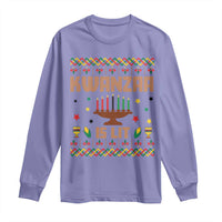 Funny Kwanzaa Is Lit Long Sleeve Shirt Ugly Sweater African Heritage Holiday Gift - Wonder Print Shop