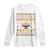 Funny Kwanzaa Is Lit Long Sleeve Shirt Ugly Sweater African Heritage Holiday Gift - Wonder Print Shop