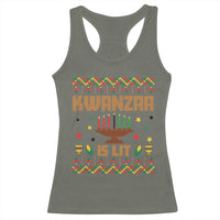 Funny Kwanzaa Is Lit Racerback Tank Top Ugly Sweater African Heritage Holiday Gift - Wonder Print Shop