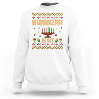 Funny Kwanzaa Is Lit Sweatshirt Ugly Sweater African Heritage Holiday Gift - Wonder Print Shop