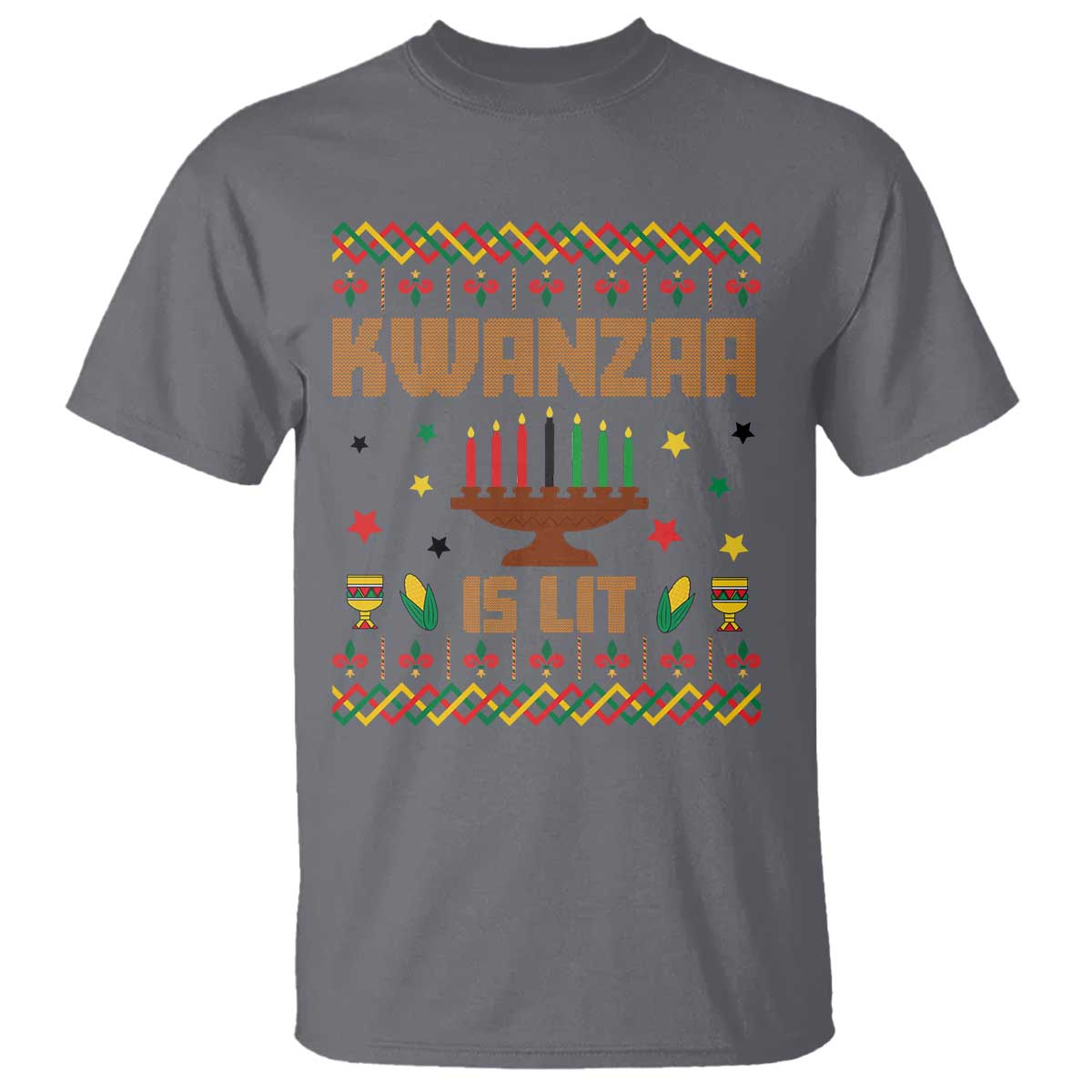 Funny Kwanzaa Is Lit T Shirt Ugly Sweater African Heritage Holiday Gift - Wonder Print Shop