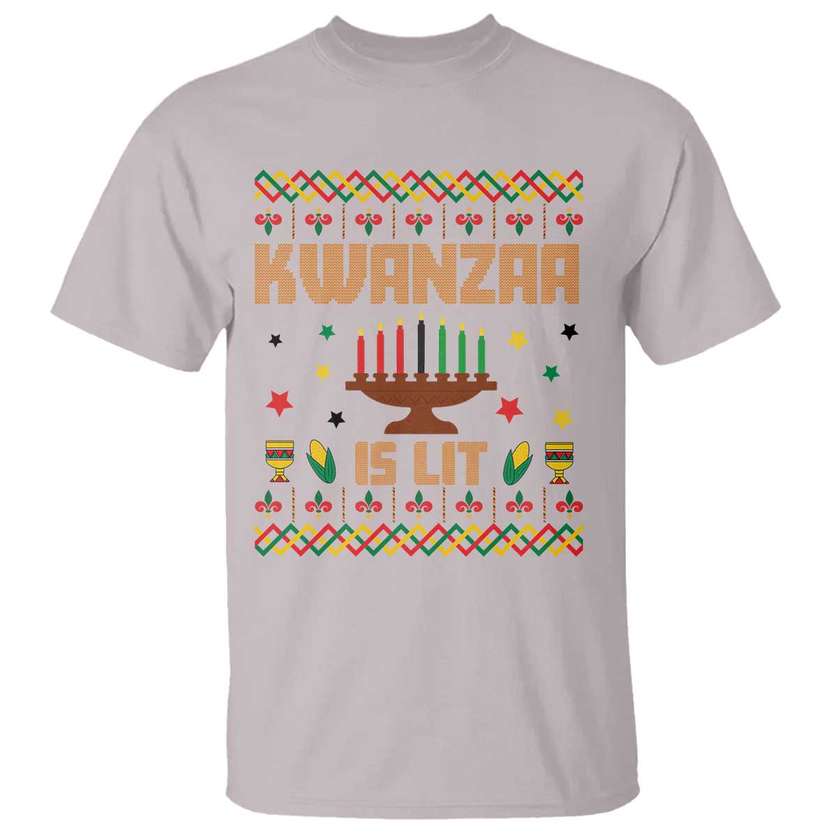 Funny Kwanzaa Is Lit T Shirt Ugly Sweater African Heritage Holiday Gift - Wonder Print Shop
