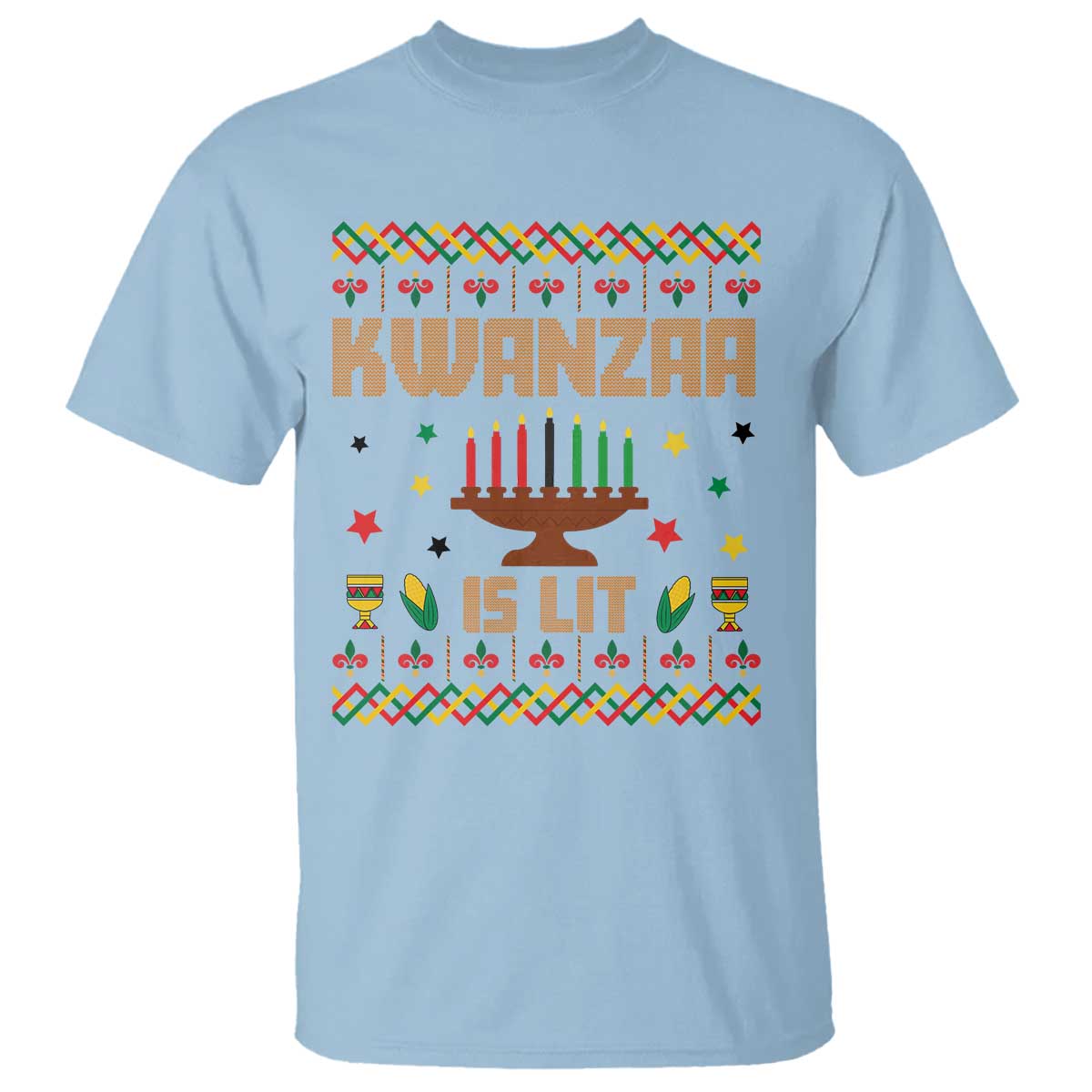 Funny Kwanzaa Is Lit T Shirt Ugly Sweater African Heritage Holiday Gift - Wonder Print Shop