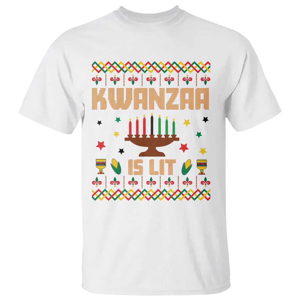 Funny Kwanzaa Is Lit T Shirt Ugly Sweater African Heritage Holiday Gift - Wonder Print Shop