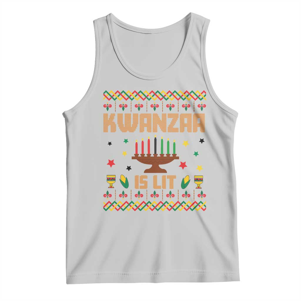 Funny Kwanzaa Is Lit Tank Top Ugly Sweater African Heritage Holiday Gift - Wonder Print Shop