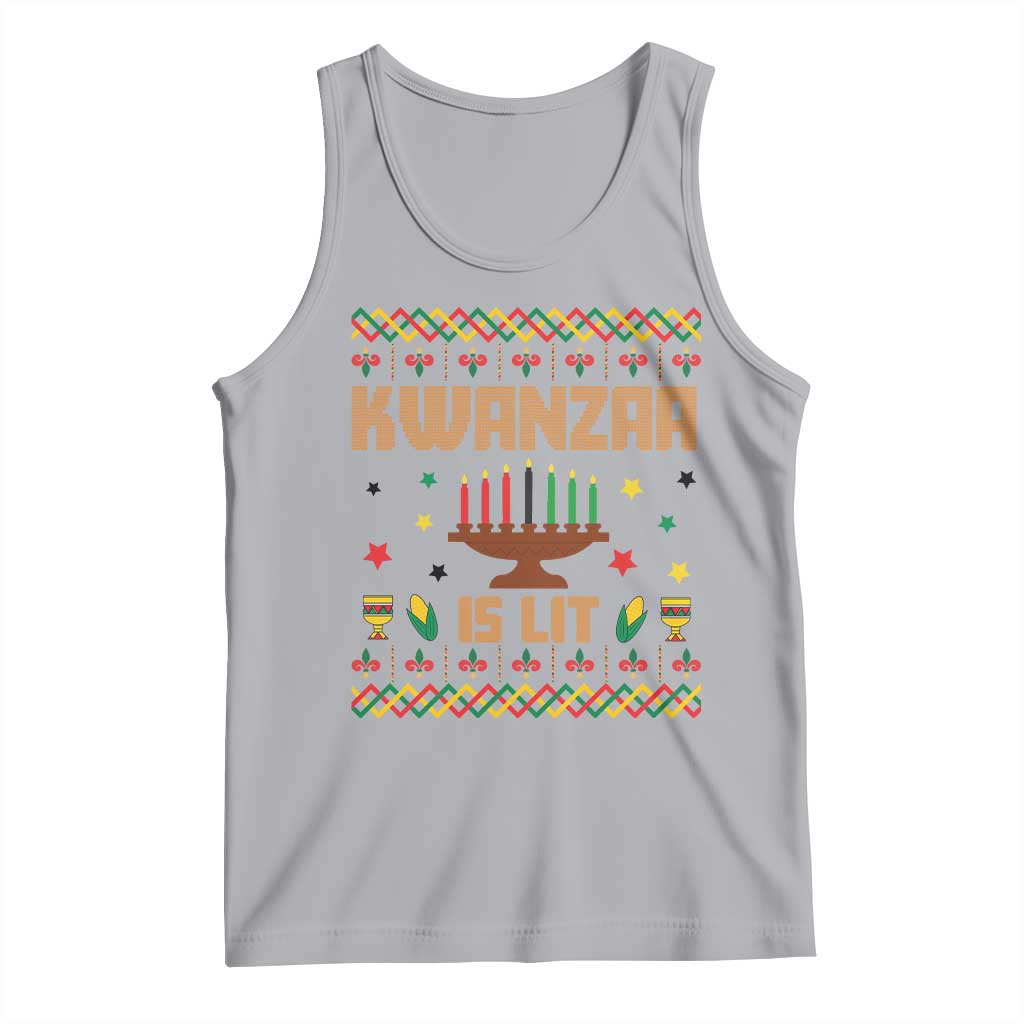 Funny Kwanzaa Is Lit Tank Top Ugly Sweater African Heritage Holiday Gift - Wonder Print Shop