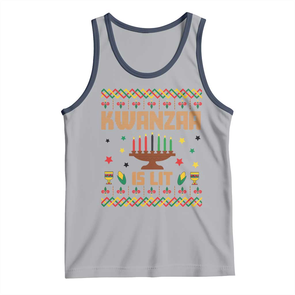 Funny Kwanzaa Is Lit Tank Top Ugly Sweater African Heritage Holiday Gift - Wonder Print Shop