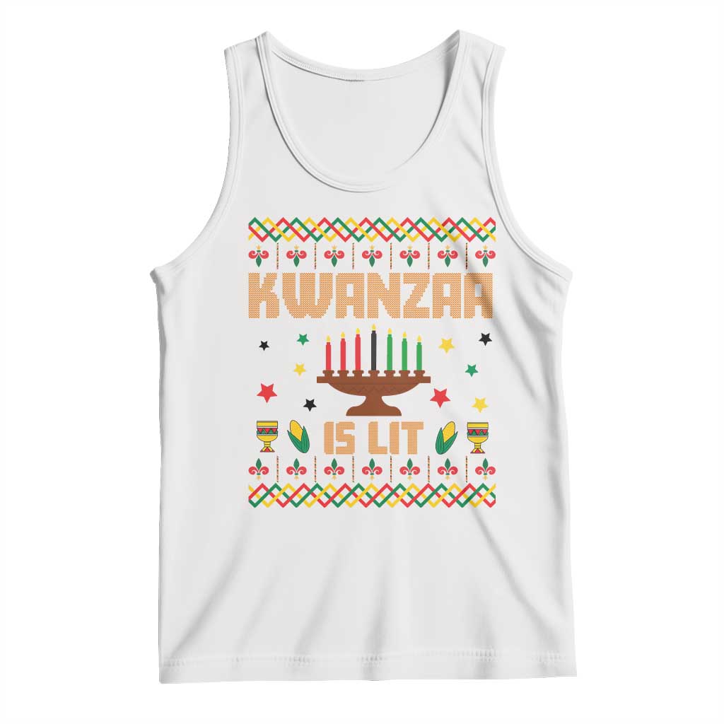 Funny Kwanzaa Is Lit Tank Top Ugly Sweater African Heritage Holiday Gift - Wonder Print Shop