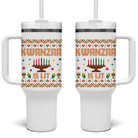 Funny Kwanzaa Is Lit Tumbler With Handle Ugly Sweater African Heritage Holiday Gift - Wonder Print Shop
