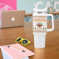 Funny Kwanzaa Is Lit Tumbler With Handle Ugly Sweater African Heritage Holiday Gift - Wonder Print Shop