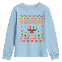 Funny Kwanzaa Is Lit Youth Sweatshirt Ugly Sweater African Heritage Holiday Gift - Wonder Print Shop