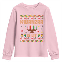 Funny Kwanzaa Is Lit Youth Sweatshirt Ugly Sweater African Heritage Holiday Gift - Wonder Print Shop