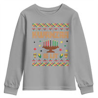 Funny Kwanzaa Is Lit Youth Sweatshirt Ugly Sweater African Heritage Holiday Gift - Wonder Print Shop