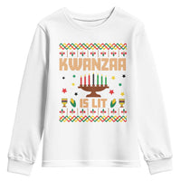 Funny Kwanzaa Is Lit Youth Sweatshirt Ugly Sweater African Heritage Holiday Gift - Wonder Print Shop