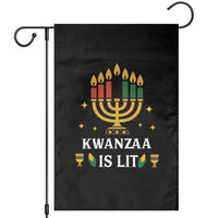 Kwanzaa Is Lit Garden Flag Funny African American Holiday Gift - Wonder Print Shop