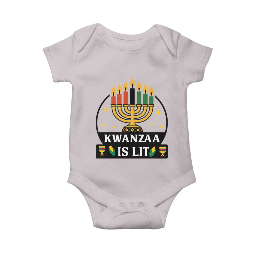 Kwanzaa Is Lit Baby Onesie Funny African American Holiday Gift - Wonder Print Shop