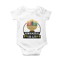 Kwanzaa Is Lit Baby Onesie Funny African American Holiday Gift - Wonder Print Shop