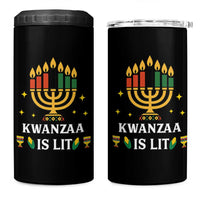 Kwanzaa Is Lit 4 in 1 Can Cooler Tumbler Funny African American Holiday Gift - Wonder Print Shop