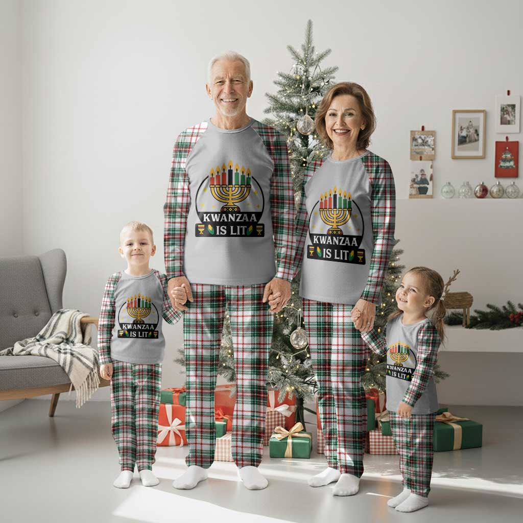 Kwanzaa Is Lit Plaid Pajama Set Funny African American Holiday Gift - Wonder Print Shop