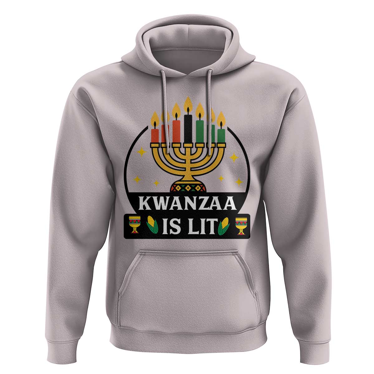Kwanzaa Is Lit Hoodie Funny African American Holiday Gift - Wonder Print Shop