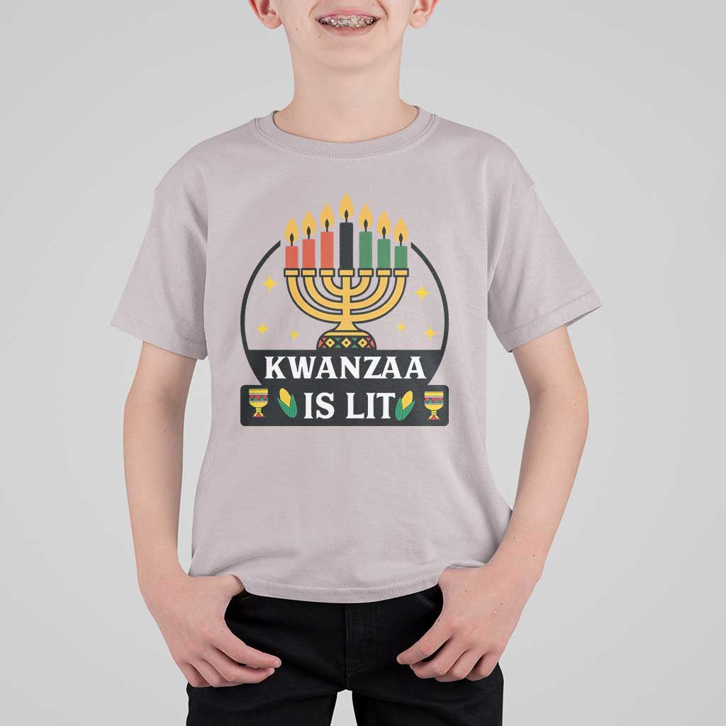 Kwanzaa Is Lit T Shirt For Kid Funny African American Holiday Gift - Wonder Print Shop