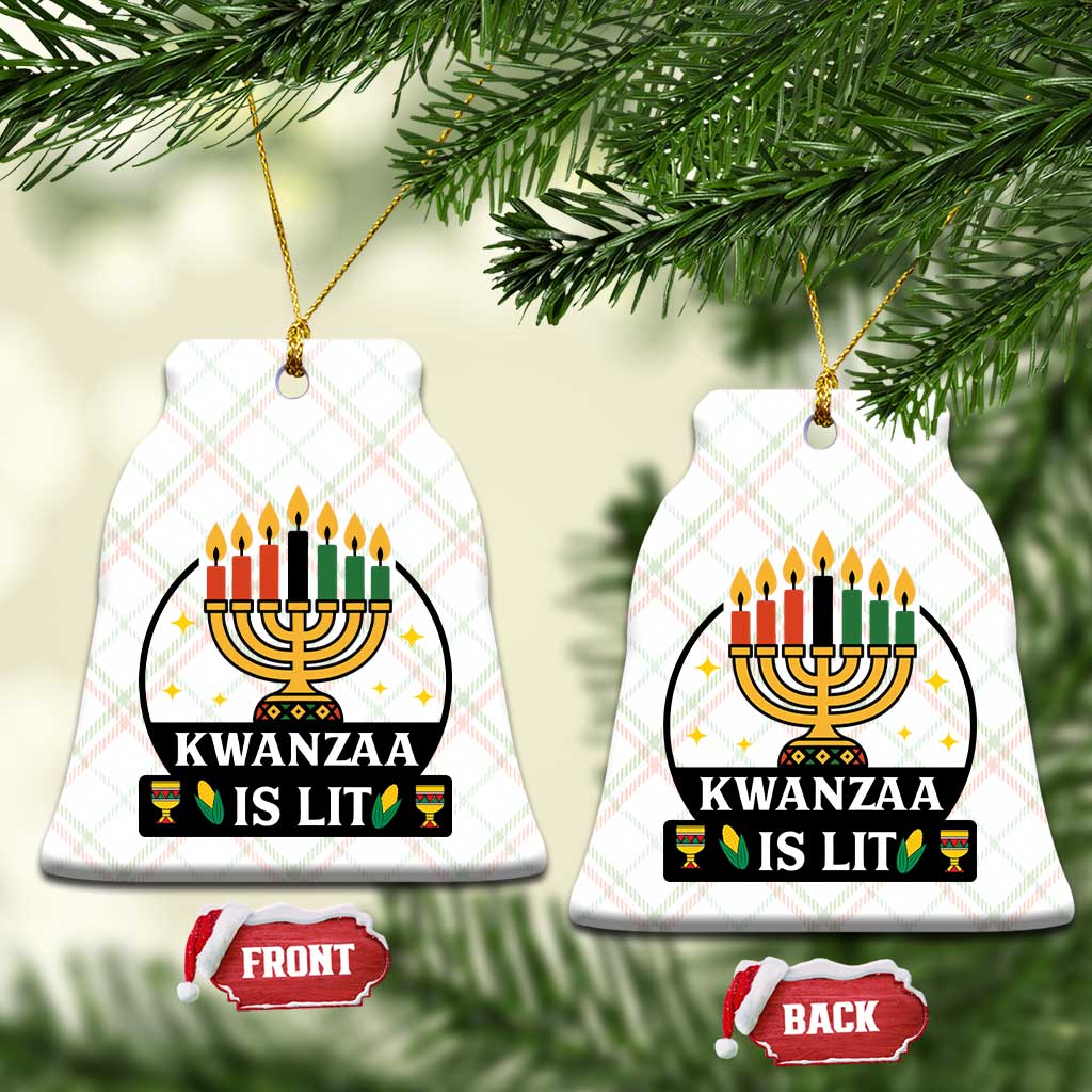 Kwanzaa Is Lit Ceramic Ornament Funny African American Holiday Gift - Wonder Print Shop