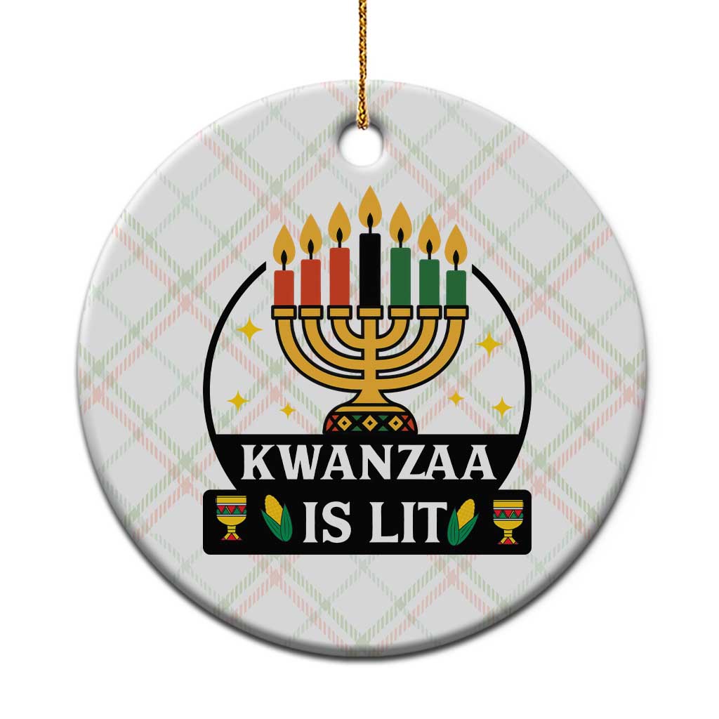 Kwanzaa Is Lit Ceramic Ornament Funny African American Holiday Gift - Wonder Print Shop