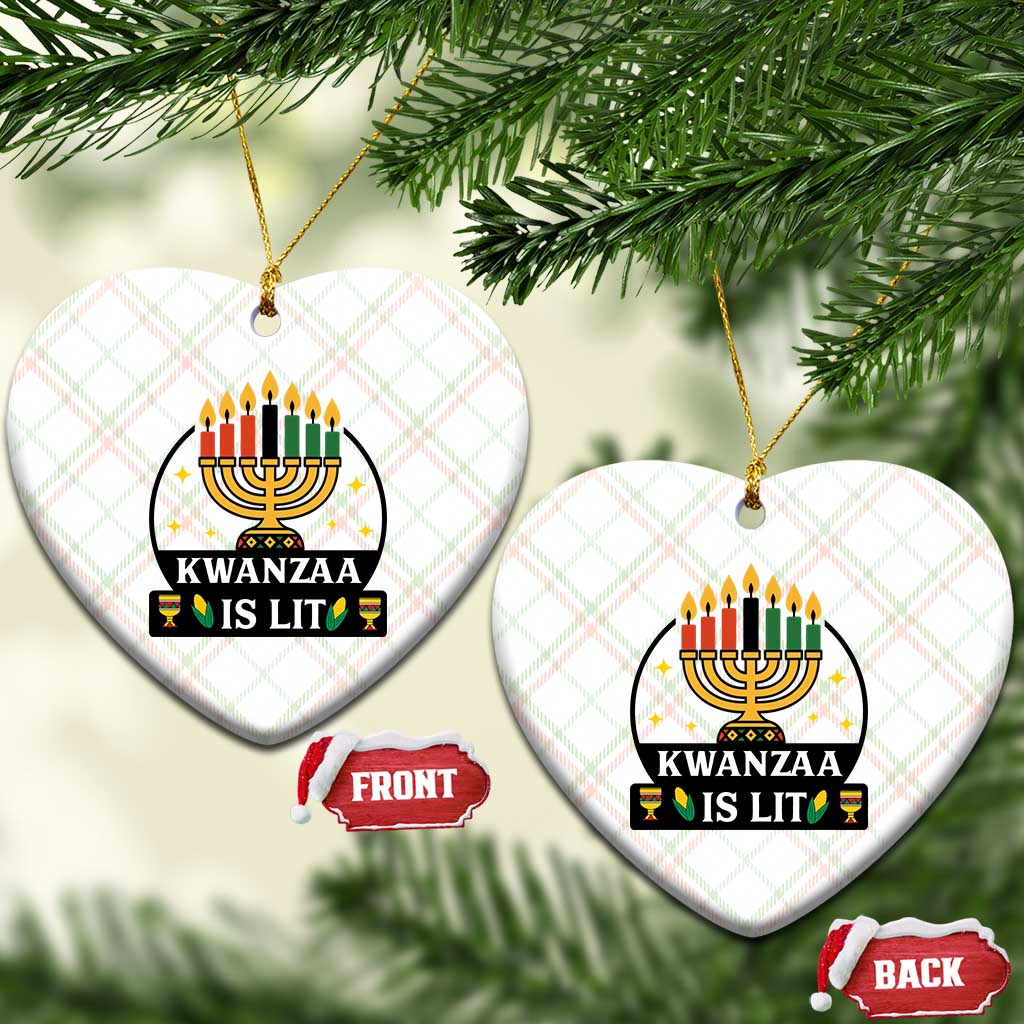 Kwanzaa Is Lit Ceramic Ornament Funny African American Holiday Gift - Wonder Print Shop