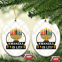 Kwanzaa Is Lit Ceramic Ornament Funny African American Holiday Gift - Wonder Print Shop