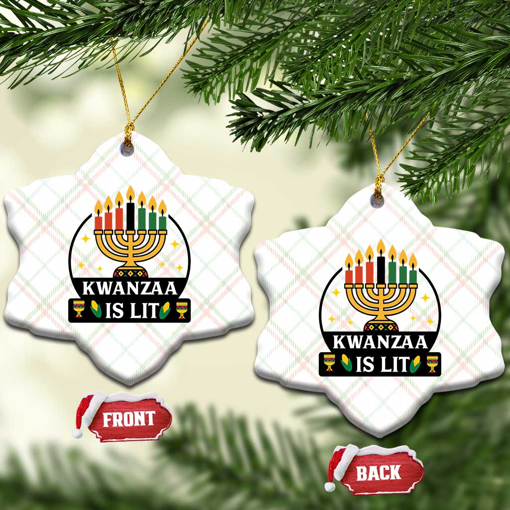 Kwanzaa Is Lit Ceramic Ornament Funny African American Holiday Gift - Wonder Print Shop