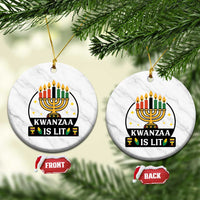 Kwanzaa Is Lit Ceramic Ornament Funny African American Holiday Gift - Wonder Print Shop
