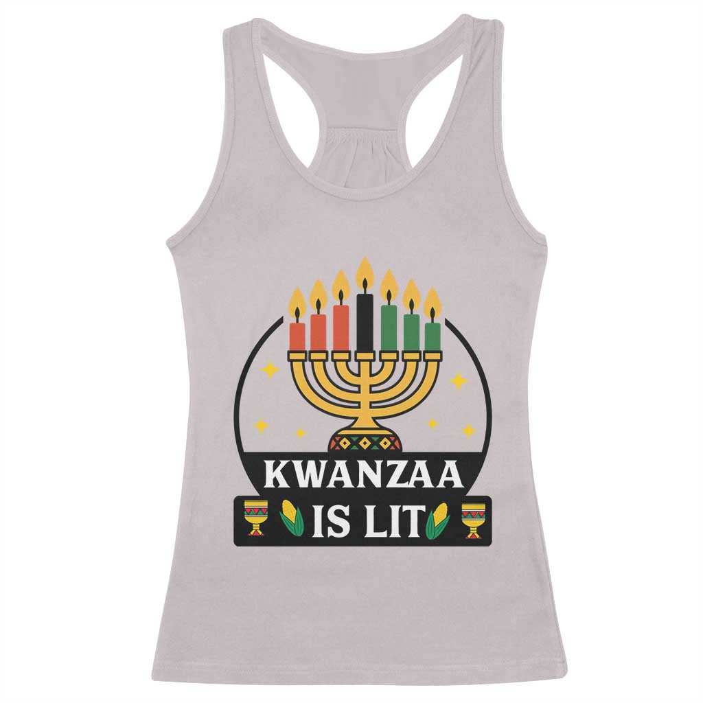 Kwanzaa Is Lit Racerback Tank Top Funny African American Holiday Gift - Wonder Print Shop