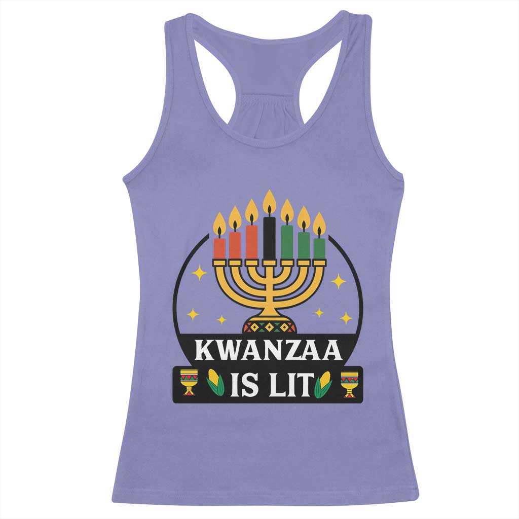 Kwanzaa Is Lit Racerback Tank Top Funny African American Holiday Gift - Wonder Print Shop