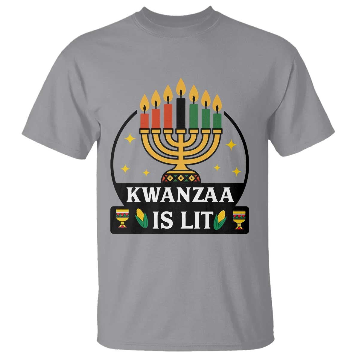 Kwanzaa Is Lit T Shirt Funny African American Holiday Gift - Wonder Print Shop