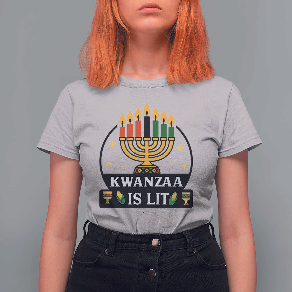 Kwanzaa Is Lit T Shirt For Women Funny African American Holiday Gift - Wonder Print Shop