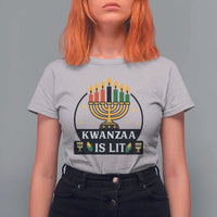 Kwanzaa Is Lit T Shirt For Women Funny African American Holiday Gift - Wonder Print Shop