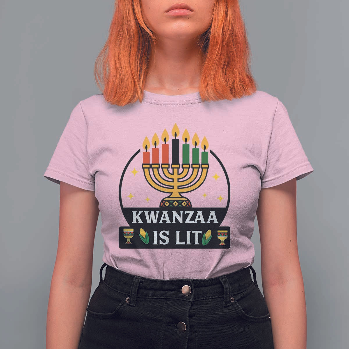 Kwanzaa Is Lit T Shirt For Women Funny African American Holiday Gift - Wonder Print Shop