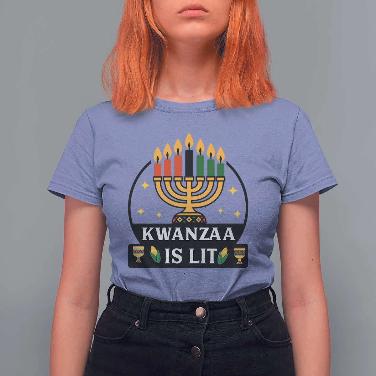Kwanzaa Is Lit T Shirt For Women Funny African American Holiday Gift - Wonder Print Shop