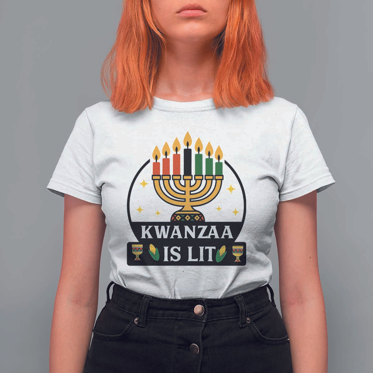 Kwanzaa Is Lit T Shirt For Women Funny African American Holiday Gift - Wonder Print Shop
