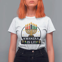 Kwanzaa Is Lit T Shirt For Women Funny African American Holiday Gift - Wonder Print Shop