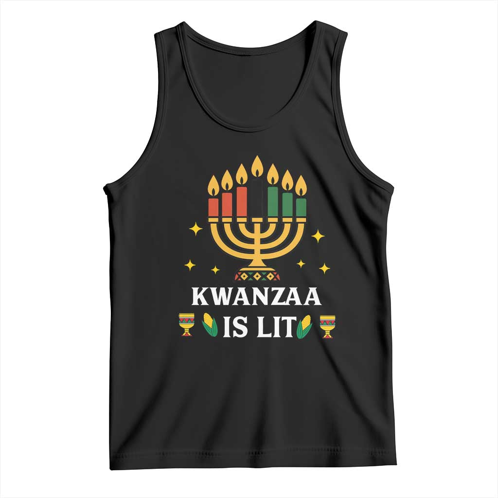 Kwanzaa Is Lit Tank Top Funny African American Holiday Gift - Wonder Print Shop