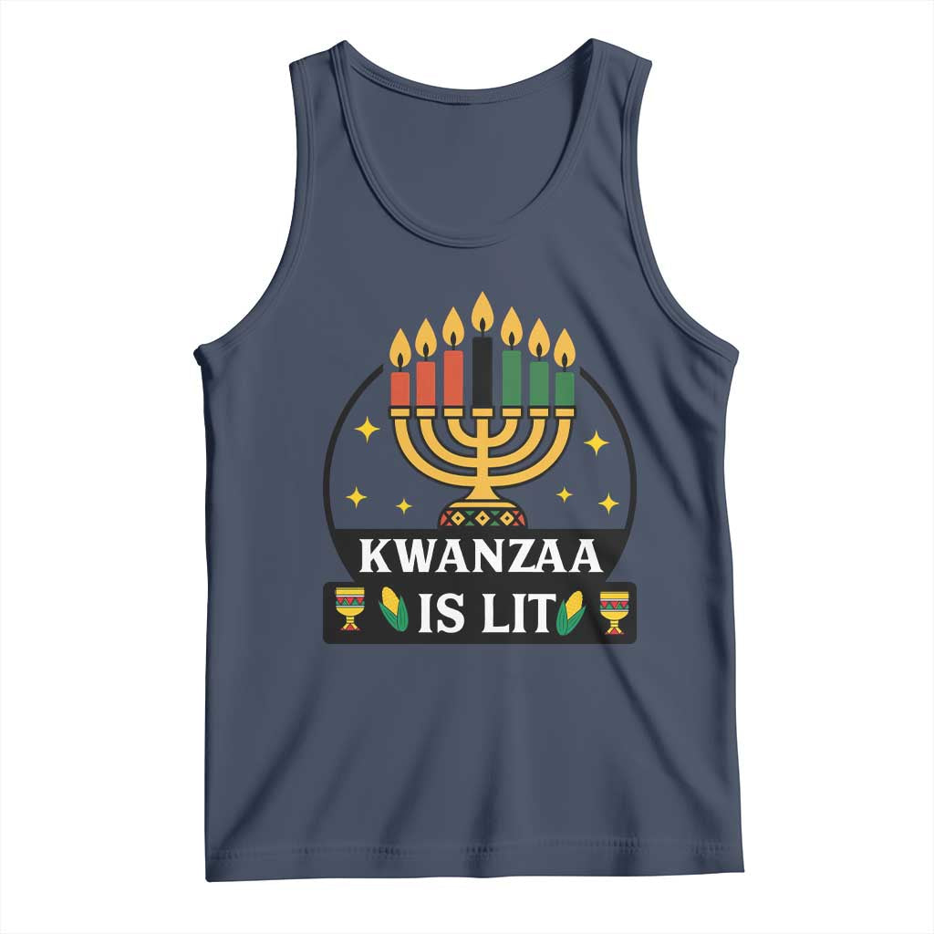 Kwanzaa Is Lit Tank Top Funny African American Holiday Gift - Wonder Print Shop