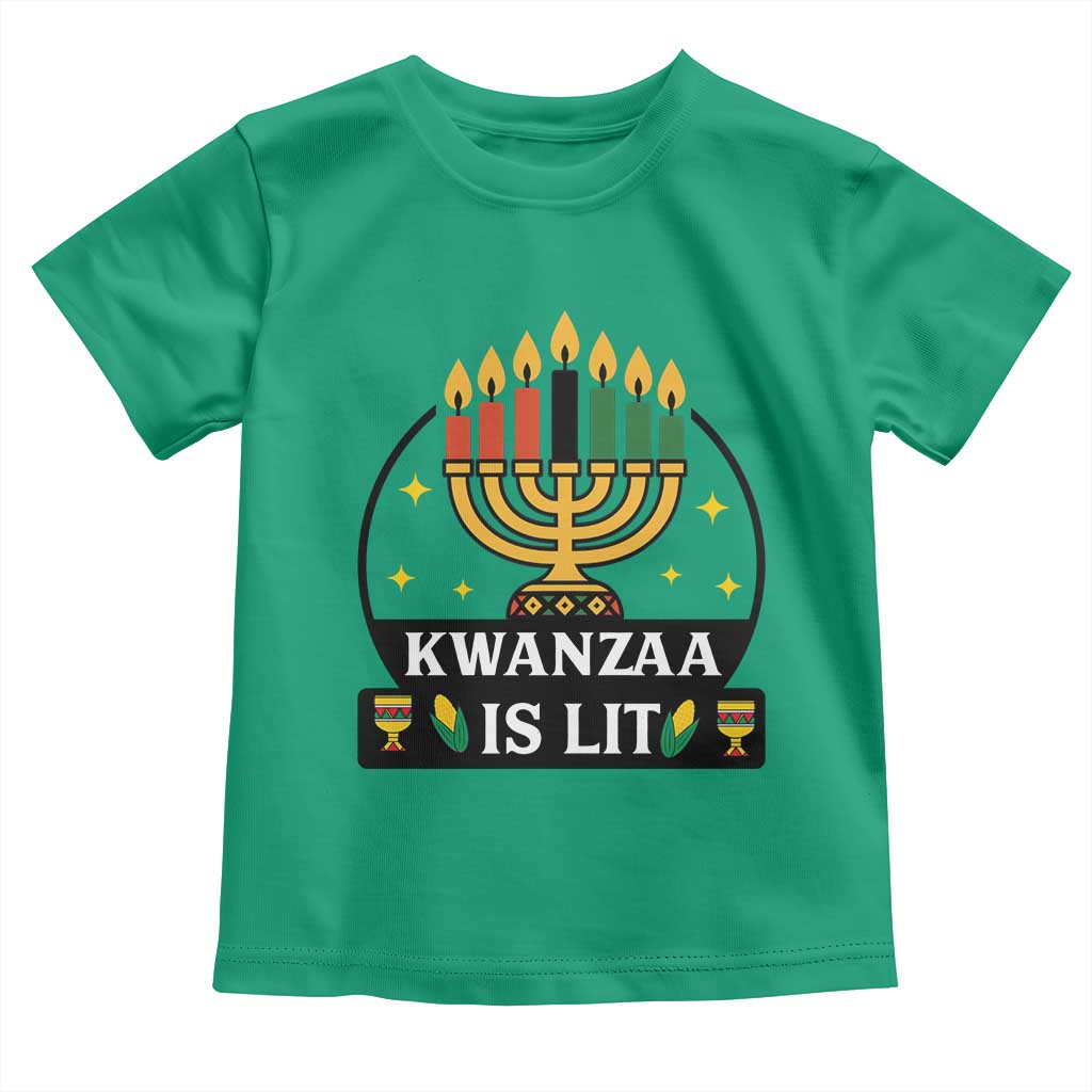 Kwanzaa Is Lit Toddler T Shirt Funny African American Holiday Gift - Wonder Print Shop