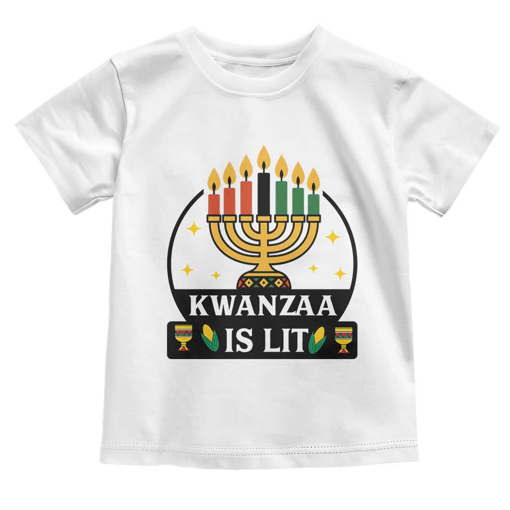 Kwanzaa Is Lit Toddler T Shirt Funny African American Holiday Gift - Wonder Print Shop