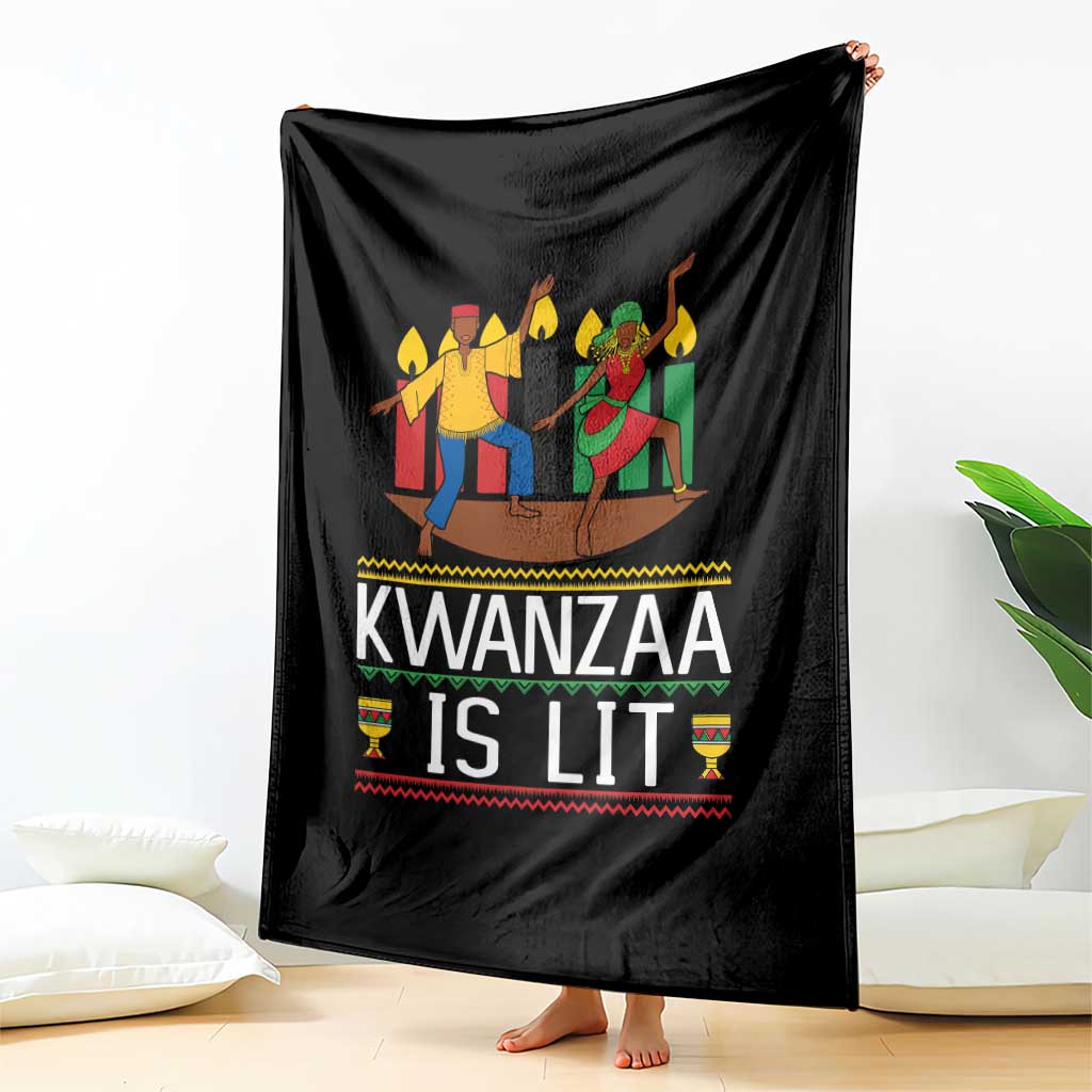 Funny Kwanzaa Is Lit Throw Blanket Festival Of Lights African Heritage Gift - Wonder Print Shop