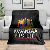 Funny Kwanzaa Is Lit Throw Blanket Festival Of Lights African Heritage Gift - Wonder Print Shop