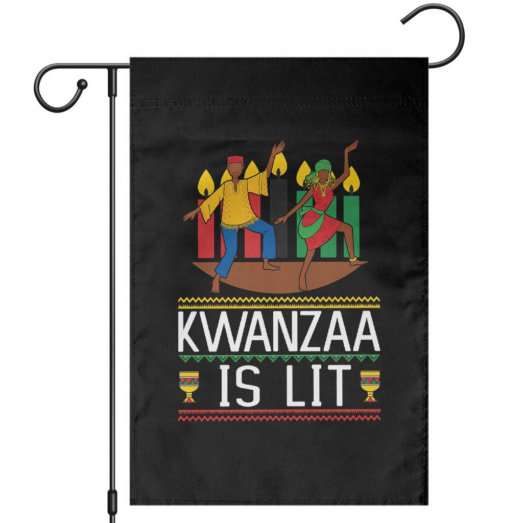 Funny Kwanzaa Is Lit Garden Flag Festival Of Lights African Heritage Gift - Wonder Print Shop