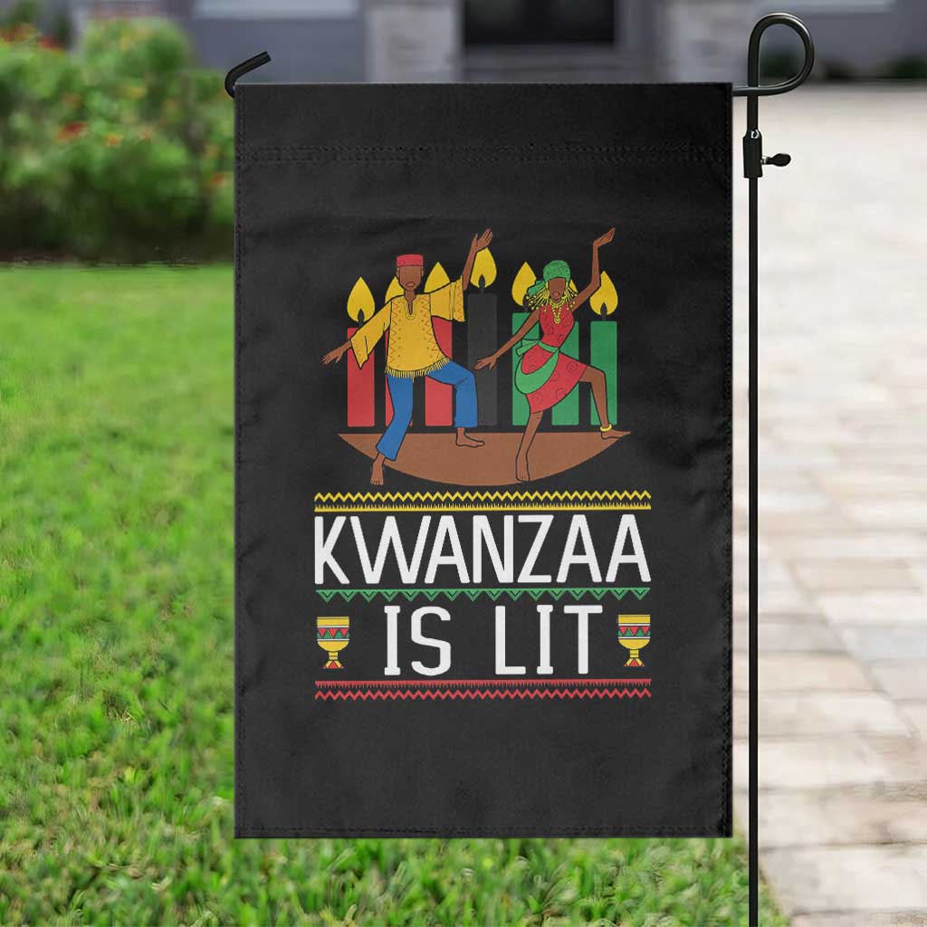 Funny Kwanzaa Is Lit Garden Flag Festival Of Lights African Heritage Gift - Wonder Print Shop